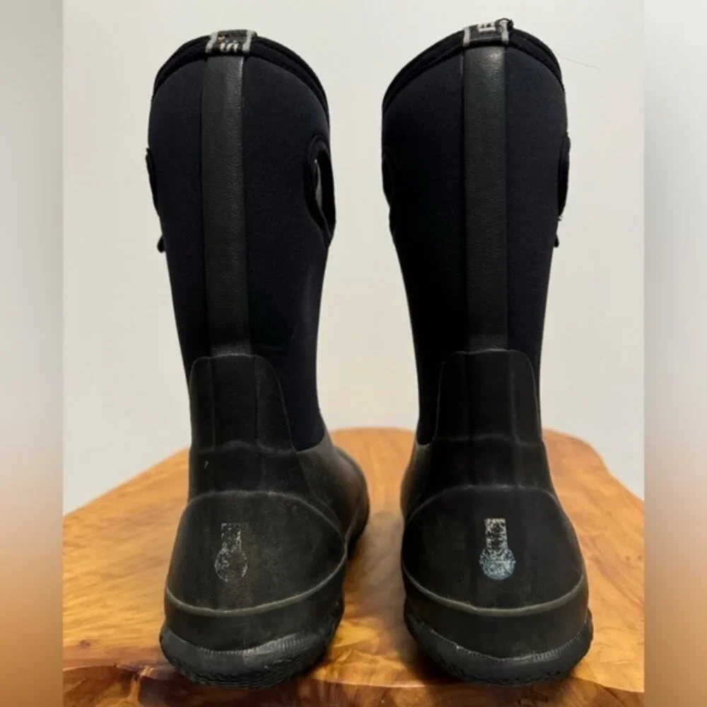Bogs Ks Classic High HA Slip On Handles Winter Snow Boots Black Size 5Y - Picture 5 of 10